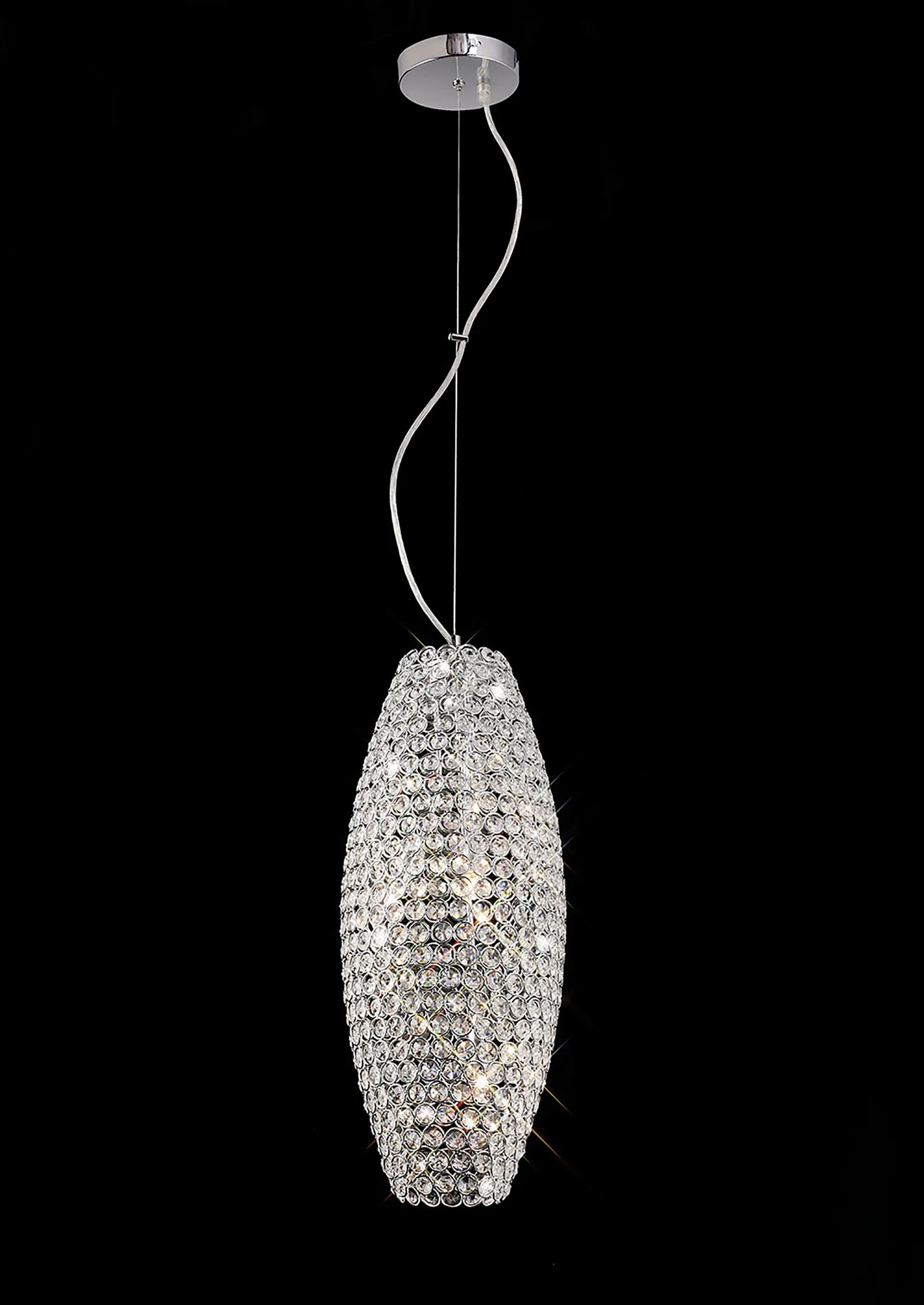 IL30410  Kos Crystal Pendant 4 Light Polished Chrome